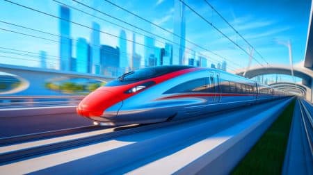 Illustration de l'innovation ferroviaire chinoise avec le train à grande vitesse CR450.