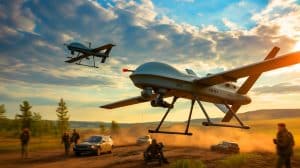 Illustration de l'intercepteur de drones Hitchhiker testé sur le front ukrainien.