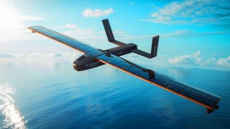 Illustration de Skydweller, le drone solaire conçu pour des vols de surveillance prolongés.