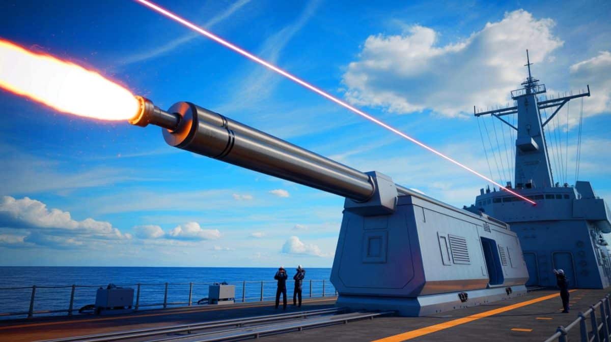 Le Japon développe un railgun révolutionnaire propulsé à Mach 6 et renverse d’un coup son image pacifiste face au monde entier Illustration de la présentation du railgun japonais, symbole de l'innovation militaire et du renforcement stratégique de Tokyo.