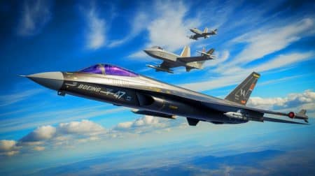 Illustration de l'attribution du contrat pour le chasseur F-47 à Boeing dans le cadre du programme NGAD.