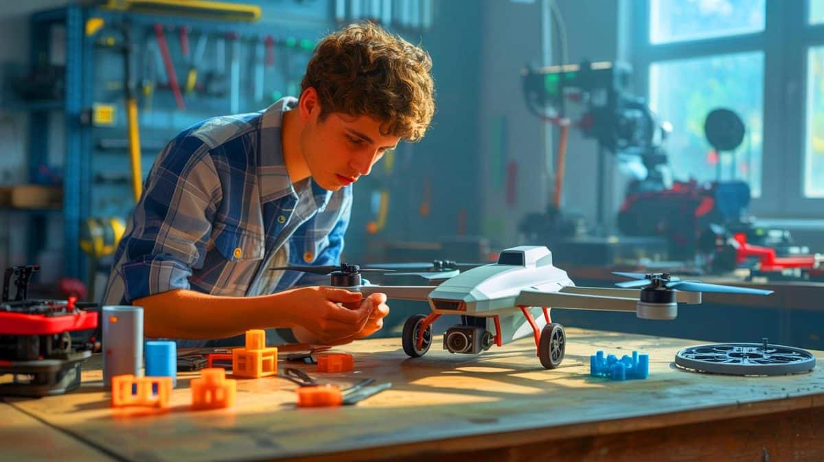 Le prodige de 17 ans attire l’armée avec son « drone maison qui défie les géants de l’aéronautique » Illustration de l'innovation d'un drone VTOL imprimé en 3D par un jeune inventeur de 17 ans.