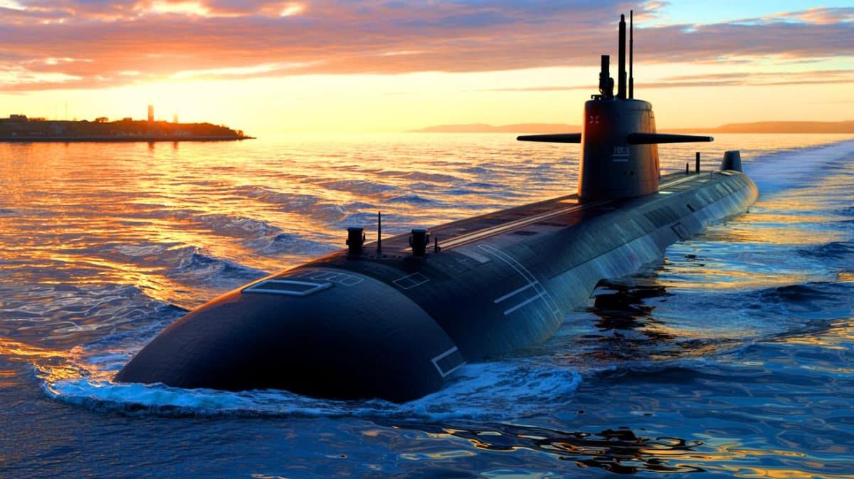 Illustration de l'USS Iowa, le nouveau sous-marin nucléaire d'attaque de la marine américaine.