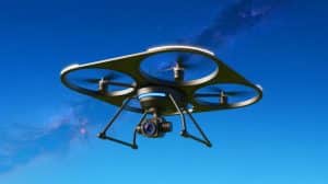 Illustration de drones utilisant un système de navigation astronomique pour se passer de GPS.