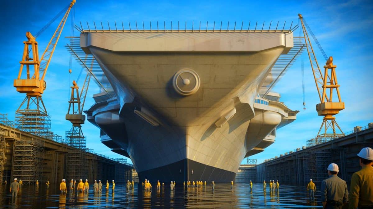 « Les tensions montent » : ce porte-avions français géant provoque une course aux armements en Europe Illustration de la construction du futur porte-avions français de nouvelle génération.