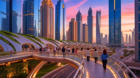 « Ce projet étouffe la ville » : les voies piétonnes climatisées de Dubaï déclenchent des accusations de gaspillage énergétique mondial Illustration de l'ambitieux projet de Dubaï Walk avec ses voies piétonnes climatisées.