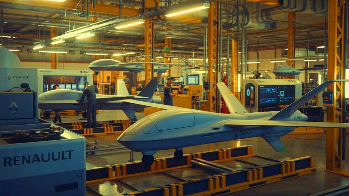 Renault s’apprête-t-elle à fabriquer des drones en Ukraine ? « Une décision qui bouleverse l’industrie européenne » Illustration de la diversification stratégique de Renault dans la production de drones militaires en Ukraine.