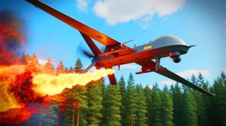 Russie : « cette arme infernale » qui bouleverse l’Ukraine et menace de changer le cours de la guerre Illustration de l'utilisation de drones incendiaires à base de thermite par les forces armées ukrainiennes.