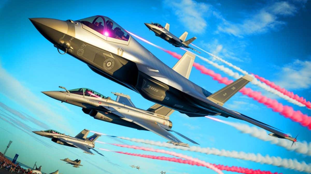 « Trahison aérienne » : pourquoi l’avion F-35 américain écrase le Rafale dans les choix européens contestés Illustration de la compétition stratégique entre le F-35 américain et le Rafale français au Salon du Bourget.