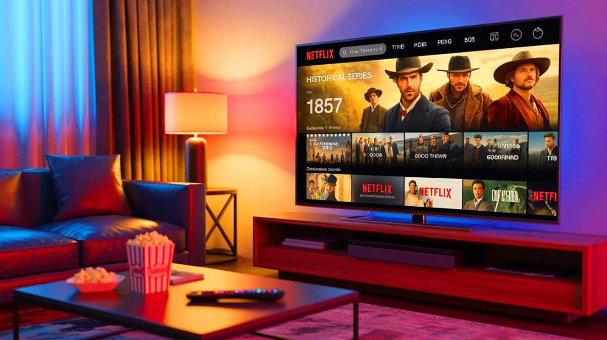 « Un phénomène sans précédent » : cette série Netflix dépasse Squid Game et s’empare du sommet en France Illustration de la mini-série "À l’aube de l’Amérique" ayant détrôné "Squid Game" sur Netflix en France.