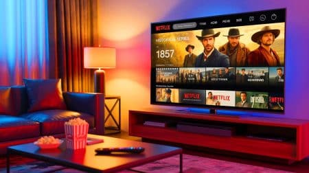 « Un phénomène sans précédent » : cette série Netflix dépasse Squid Game et s’empare du sommet en France Illustration de la mini-série "À l’aube de l’Amérique" ayant détrôné "Squid Game" sur Netflix en France.