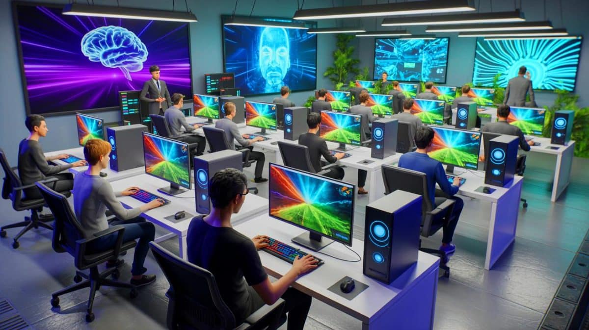 Illustration de l'usage croissant de l'intelligence artificielle dans le développement des jeux vidéo.