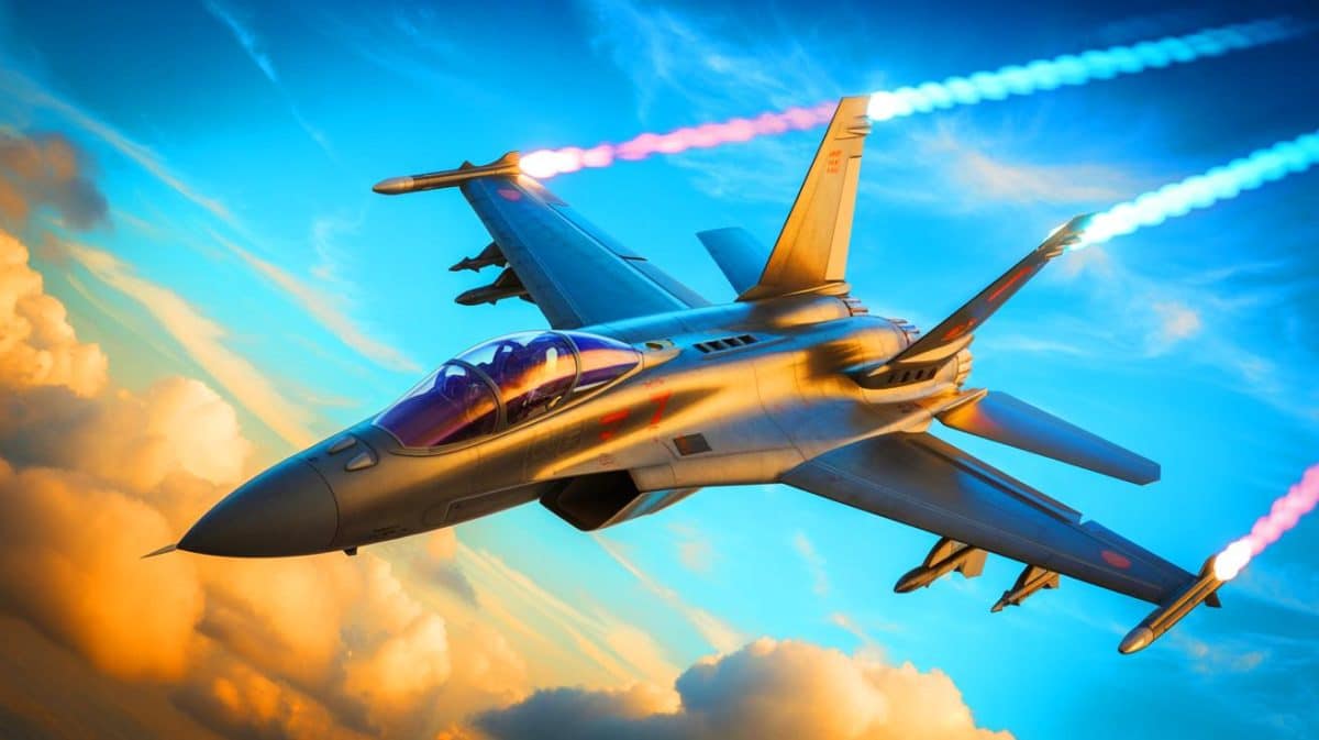 Voici les 5 avions militaires qui pulvérisent tous les records mondiaux de vitesse et de puissance en 2025 Illustration de la puissance et de la technologie des avions militaires modernes.