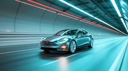 « Incapables de rouler droit » : les Tesla d’Elon Musk échouent encore en conduite autonome malgré ses promesses répétées Illustration de Tesla dans le Vegas Loop, confrontée aux défis de la conduite autonome.