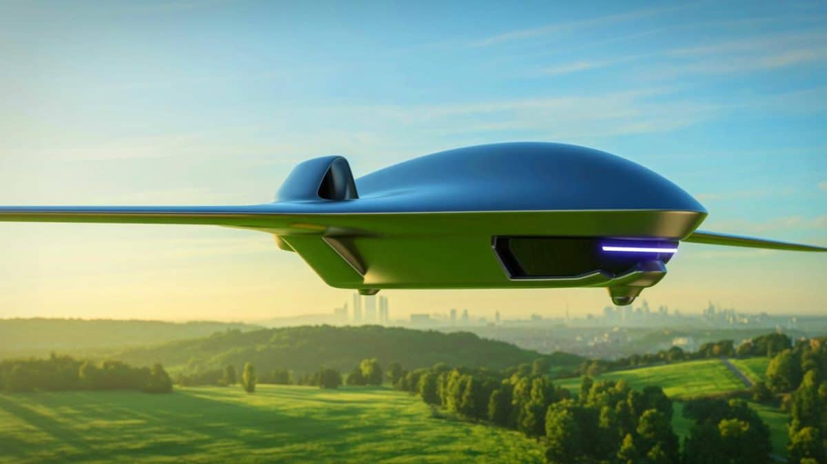 Illustration de l'avion de combat furtif Neuron développé par Dassault Aviation dans le cadre d'une coopération européenne.