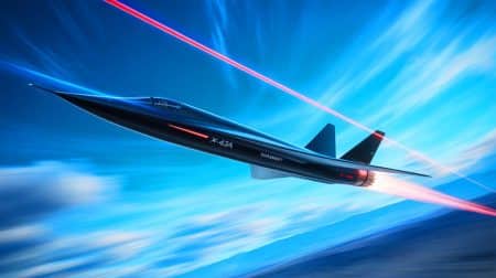 Illustration de l'avion X-43A Scramjet de la NASA atteignant des vitesses hypersoniques.