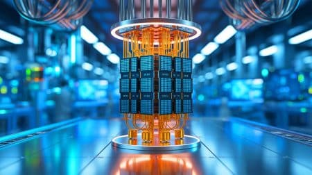 Illustration de l'ordinateur quantique à base de silicium développé par la startup britannique Quantum Motion.