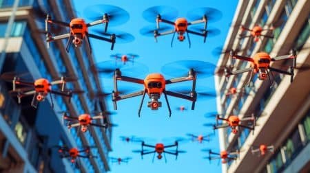 « Ces drones pensent comme des insectes » : une IA révolutionnaire change la donne sans GPU ni données réelles Illustration de l'innovation des drones inspirés par les insectes utilisant l'intelligence artificielle pour une navigation autonome.