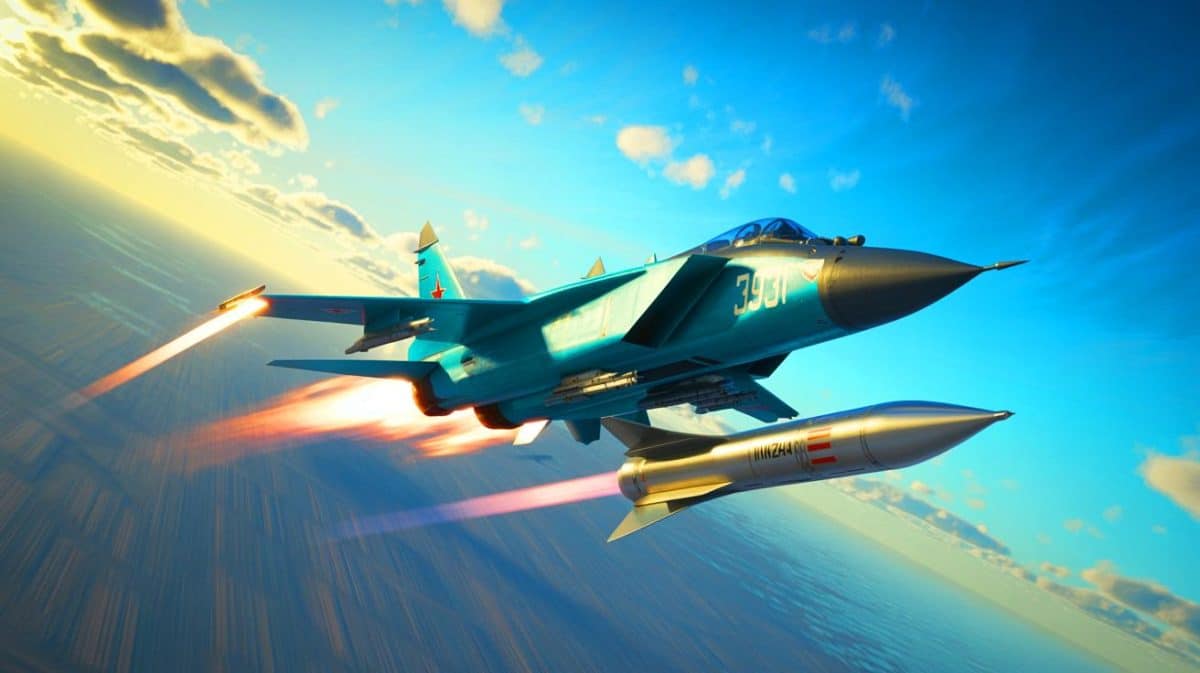 Illustration de l'utilisation des missiles hypersoniques Kinzhal par la Russie en Ukraine.