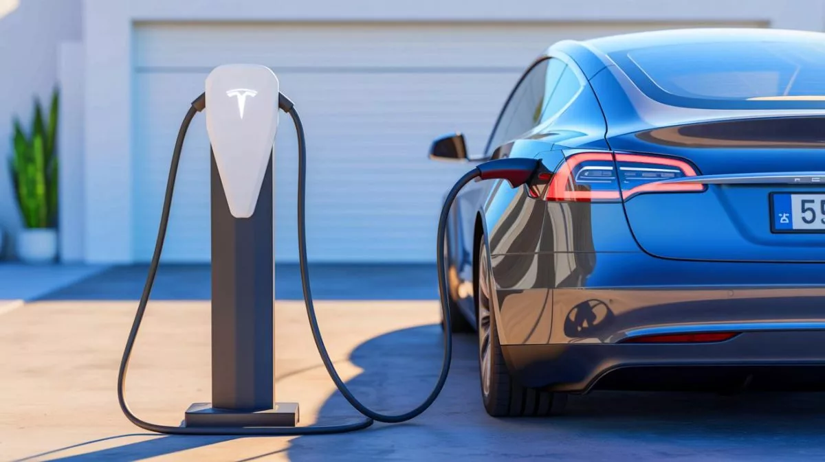 Illustration de la technologie de charge bidirectionnelle pour véhicules Tesla développée par Sigenergy.