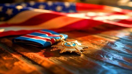 « Derrière la Medal of Honor » : comment l’Amérique choisit ses héros militaires avec une procédure d’attribution ultra-stricte Illustration de la Medal of Honor, la plus haute distinction militaire des États-Unis, reconnaissant des actes de bravoure exceptionnels.