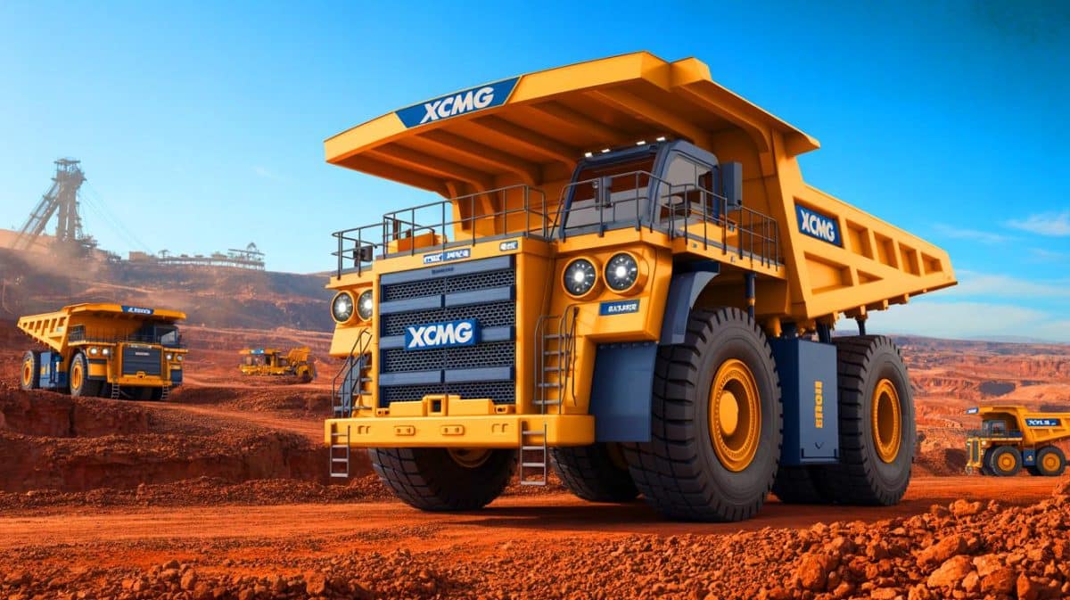 « La Chine déploie des camions électriques de 240 tonnes » : une flotte géante qui transforme l’exploitation minière mondiale Illustration de la coopération entre XCMG et Fortescue pour des opérations minières durables avec des camions électriques.