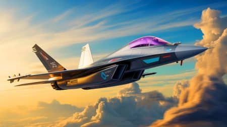 Illustration de l'accélération du développement du chasseur F-47 NGAD par Boeing pour maintenir la suprématie aérienne des États-Unis.