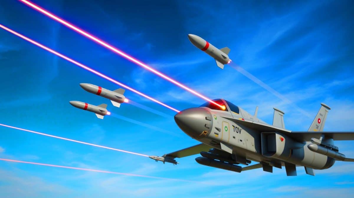 « Cette technologie turque aveugle les missiles » : experts divisés sur le laser Yildirim 100 qui défie les lois de la guerre Illustration de la technologie YILDIRIM 100 utilisant un laser pour aveugler les missiles ennemis.
