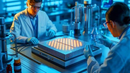 Illustration de la conversion de la chaleur résiduelle en électricité propre grâce à un matériau innovant.