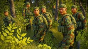 Illustration de l'armée de Terre portant le nouveau camouflage BME pour une meilleure dissimulation sur le terrain.
