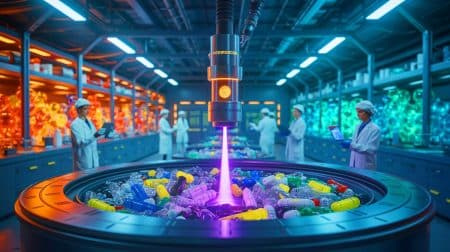 Illustration de la torche à plasma innovante développée pour le recyclage des plastiques.