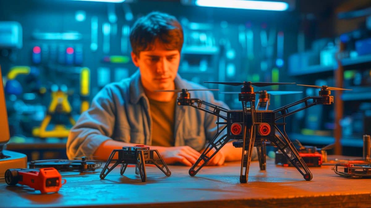 « Un ado contre Boeing et Airbus » : son drone maison de 17 ans attire l’armée et défie les géants du secteur Illustration de Taylor, jeune inventeur, avec son drone VTOL imprimé en 3D et modulable.