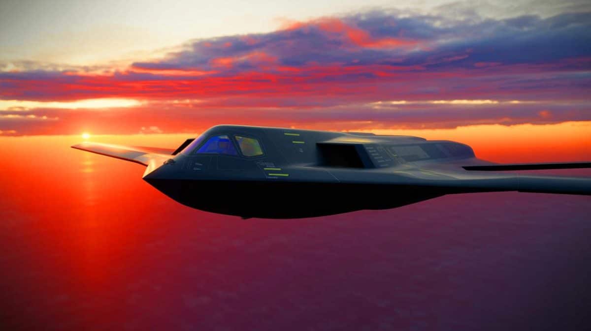 Illustration de la conception compacte et furtive du B-21 Raider.