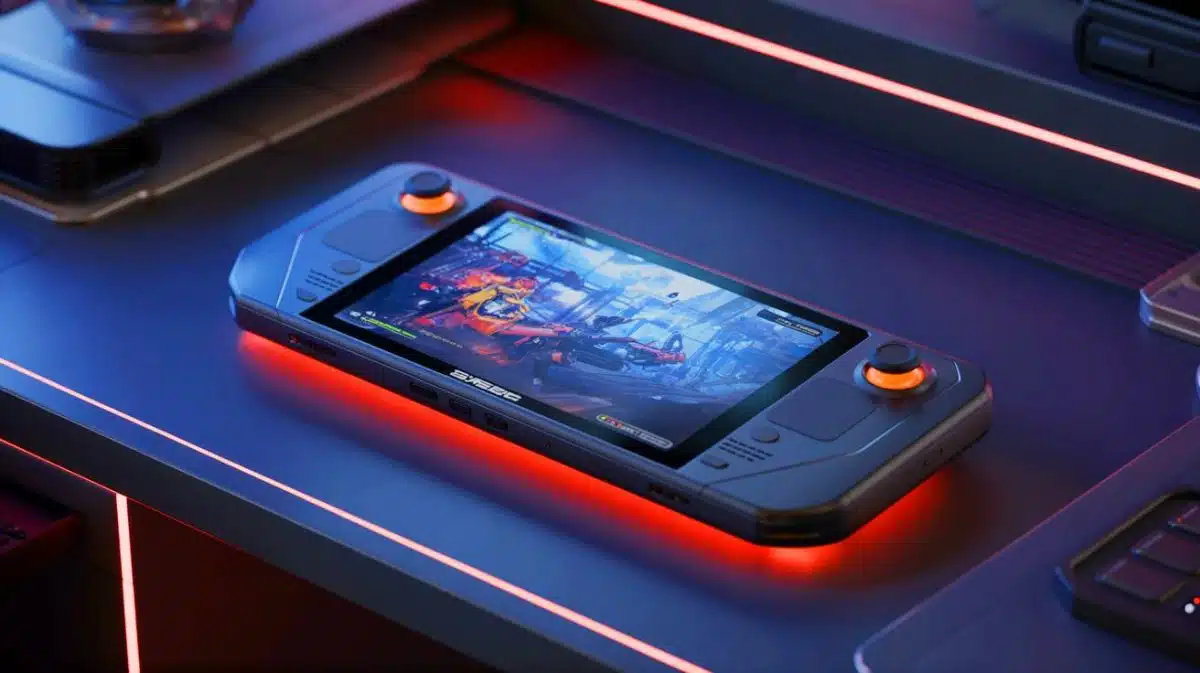Illustration de la future console portable Steam Deck 2 en développement par Valve.