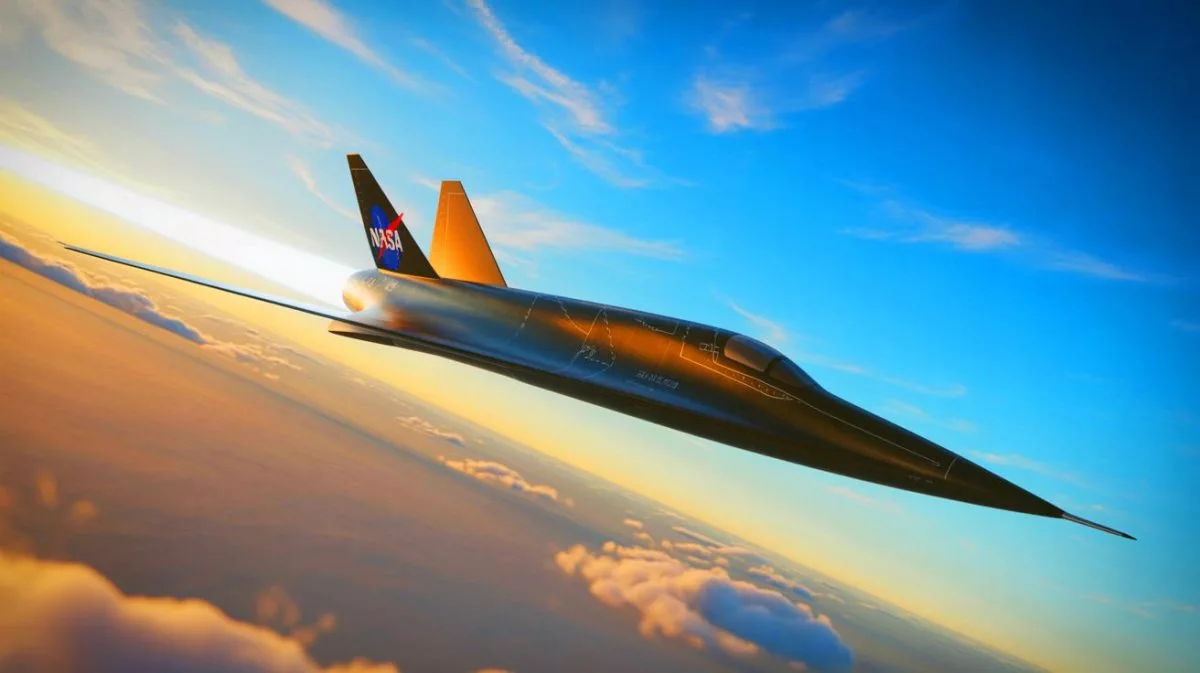 Illustration de l'avion X-43A de la NASA atteignant une vitesse record grâce à la technologie scramjet.