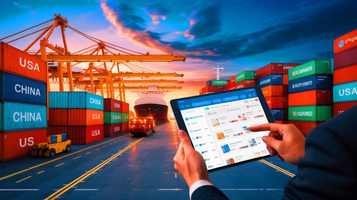 « Shein et Temu dans la tempête » : l’UE taxe les colis chinois et les États-Unis bloquent les envois Illustration de la tension commerciale entre les États-Unis et la Chine affectant les plateformes d'e-commerce chinoises.