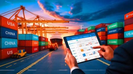 Illustration de la tension commerciale entre les États-Unis et la Chine affectant les plateformes d'e-commerce chinoises.