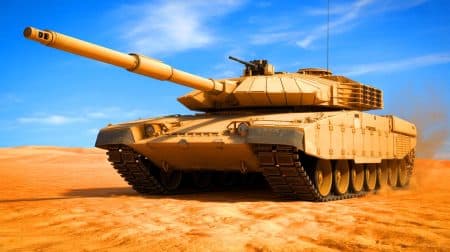 Illustration de l'innovant char Merkava Mark 4 de l'armée israélienne.