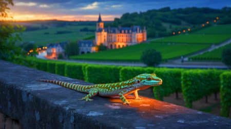 « Les geckos colonisent désormais le Val de Loire » : le réchauffement climatique pousse ces reptiles du sud à remonter vers le nord de la France Illustration de la migration des geckos vers le nord de la France et leur installation dans le Val de Loire.