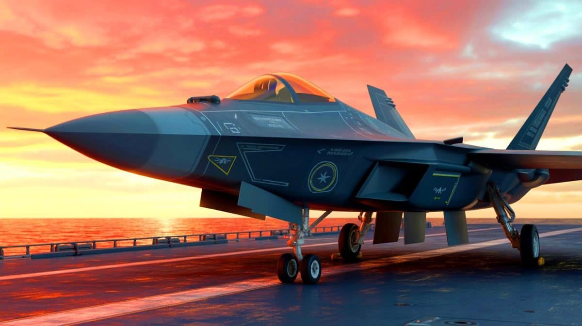Illustration de l'avion de chasse F/A-XX de sixième génération développé par Northrop Grumman.