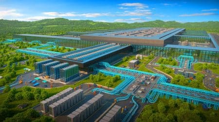 « Voici l’arme secrète de Microsoft » : Fairwater, un datacenter IA révolutionnaire qui inspirera 70 régions à travers le monde Illustration de l'infrastructure innovante du datacenter Fairwater de Microsoft au Wisconsin.