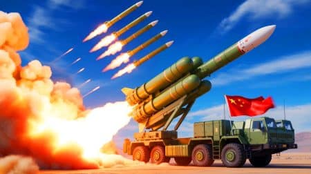 Illustration de la démonstration de force du missile DF-31AG par la Chine.