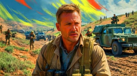 « Régis Le Sommier raconte la guerre de l’intérieur » : le journaliste d’Omerta dévoile les réalités cachées de l’Ukraine et de l’Afghanistan Illustration de Régis Le Sommier en reportage sur le terrain dans une zone de conflit.