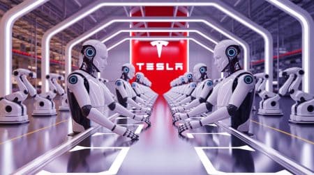 Tesla : vers la fin des voitures électriques ? Le géant américain face à une décision inattendue Illustration de la nouvelle orientation stratégique de Tesla vers l'intelligence artificielle et la robotique.