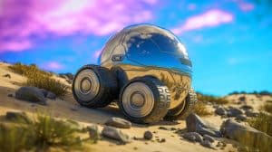 Illustration de RoboBall, un robot sphérique développé par Texas A&M pour explorer les terrains difficiles.