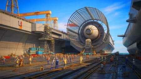 « Les premières soudures du porte-avions français dévoilées » : la chaufferie nucléaire K22 marque un tournant historique Illustration de la construction des chaufferies nucléaires du futur porte-avions français PA-NG à Cherbourg.