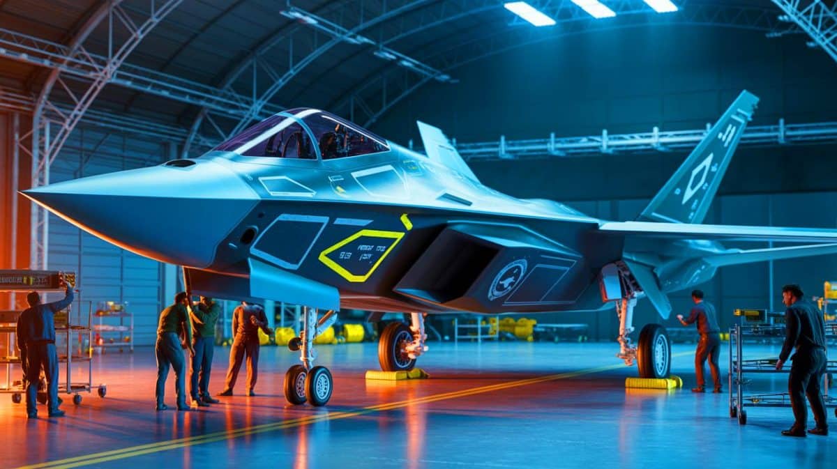 « Derrière la Méditerranée, un adversaire du Rafale s’impose » : le KAAN turc révèle ses ambitions aériennes en 2025 Illustration de l'avion de chasse furtif KAAN en construction dans les ateliers de TUSAŞ à Ankara.