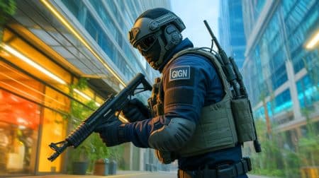 Illustration de l'unité d'élite du GIGN en intervention.