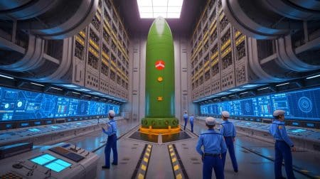 « Ce qui se passerait si une bombe nucléaire tombait » : pourquoi même un crash ou un incendie ne peut la faire exploser Illustration de la sécurité des armes nucléaires et des mesures de prévention des détonations accidentelles.