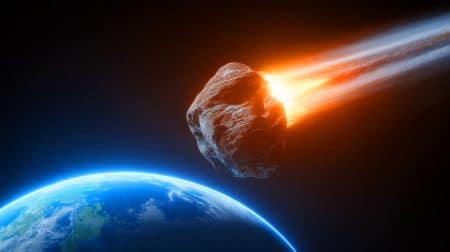 Illustration de la menace des astéroïdes géocroiseurs pour notre planète.